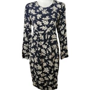 Black Floral Long Sleeve Maternity Dress Size Small